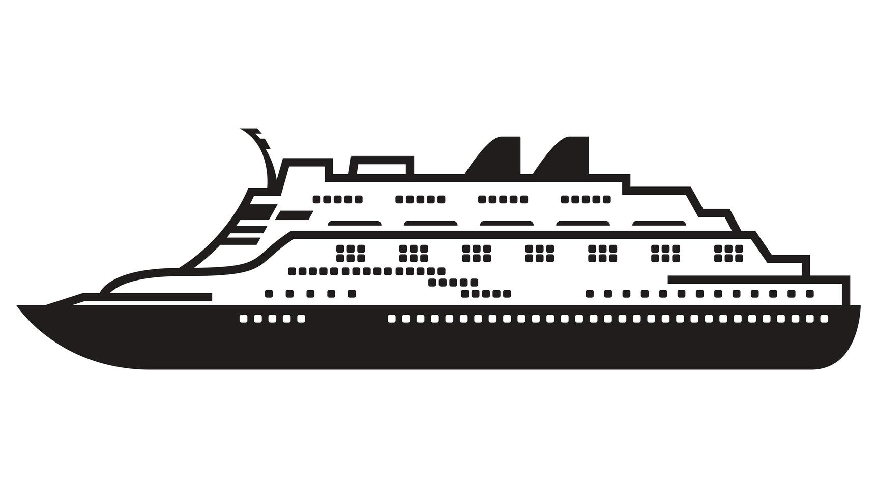 simple ship silhouette vector