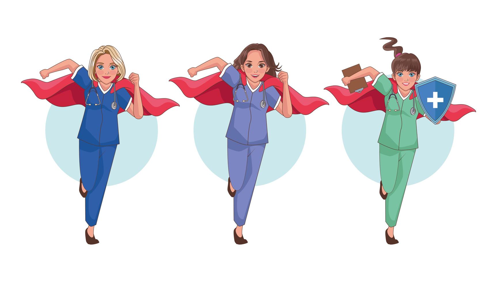 Doctors as heroines vector