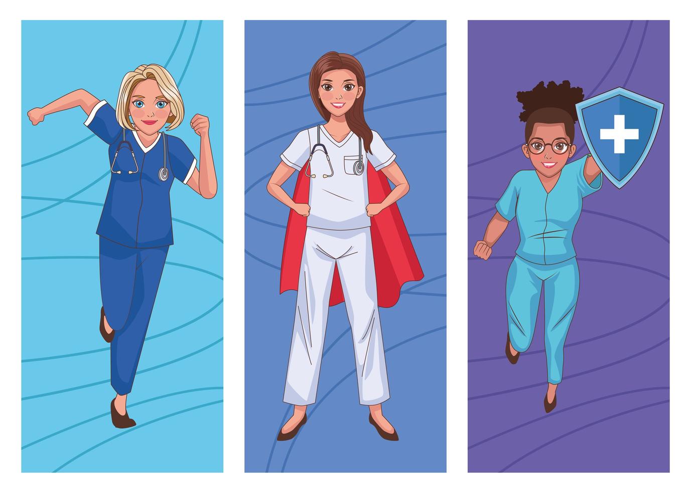 Doctors as heroines vector