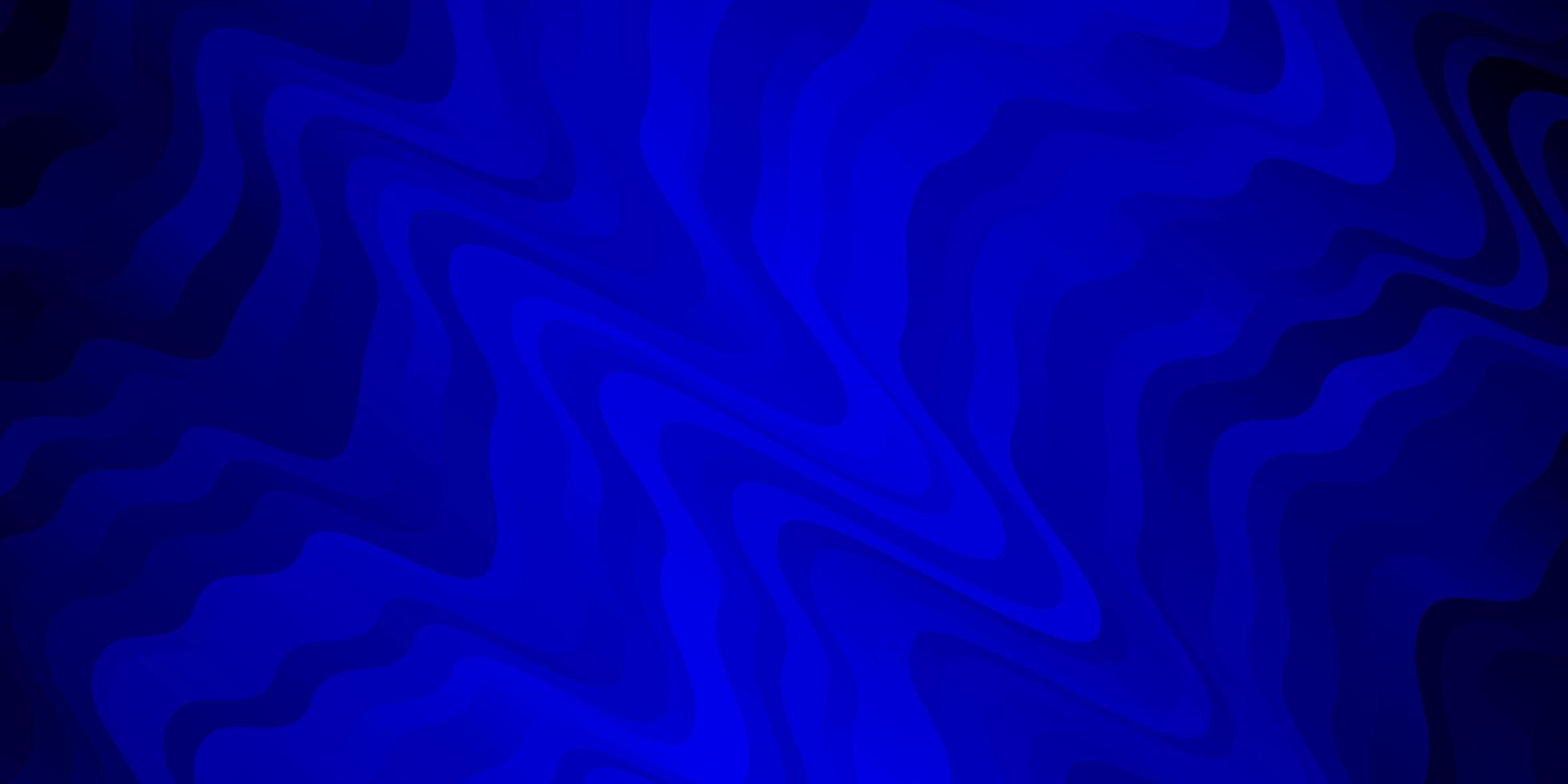 Dark BLUE vector background with curved lines