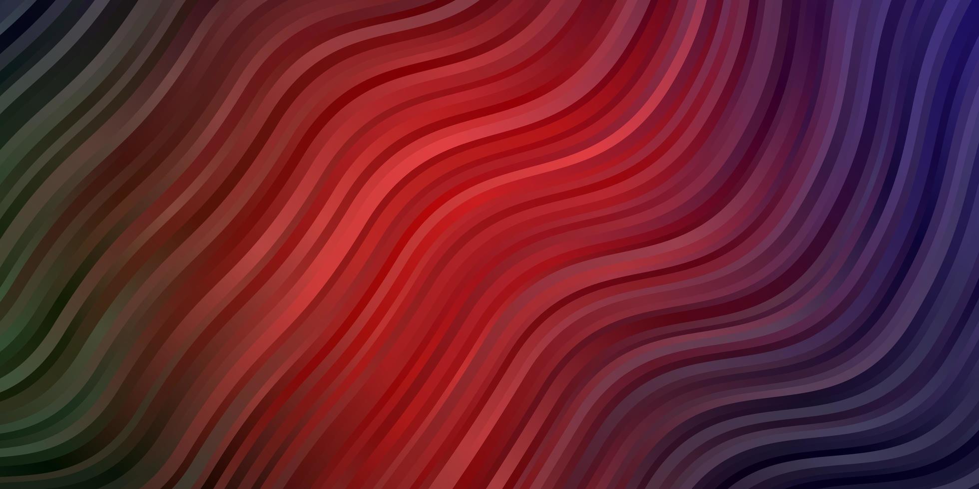Dark Green Red vector texture with wry lines