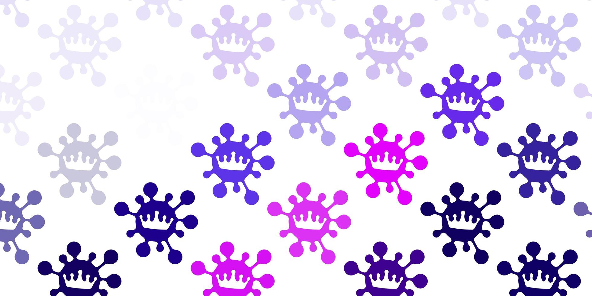 Light purple pink vector background with covid19 symbols
