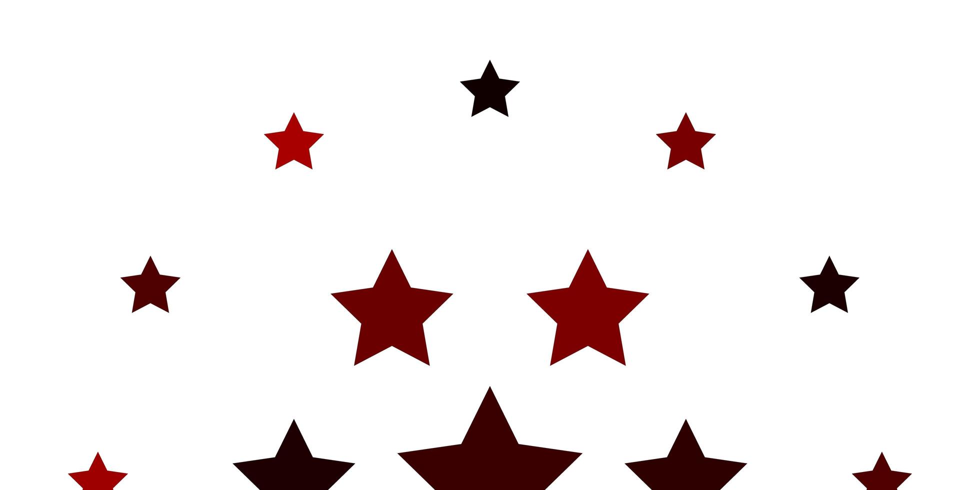 textura de vector rojo claro con hermosas estrellas