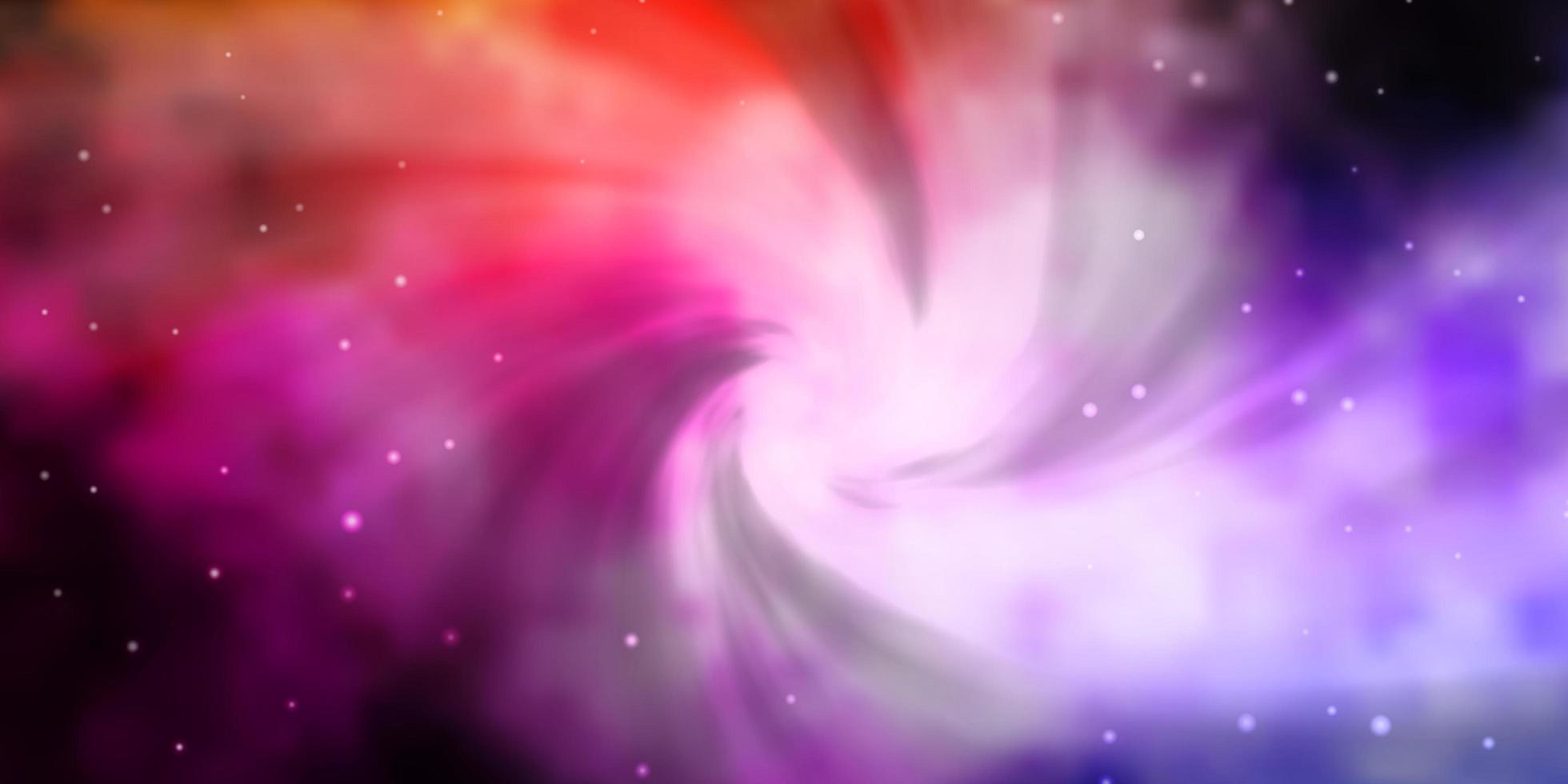 Dark Pink Yellow vector texture with beautiful stars