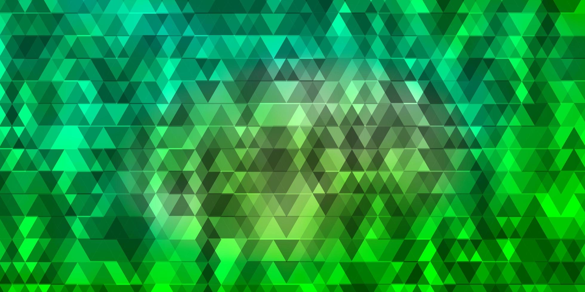 plantilla de vector verde claro con líneas triángulos