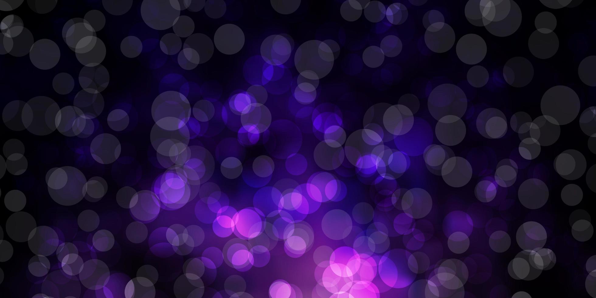 Dark Purple vector background with bubbles