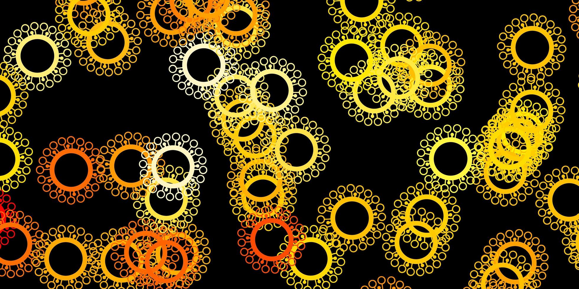 Dark orange vector backdrop with virus symbols