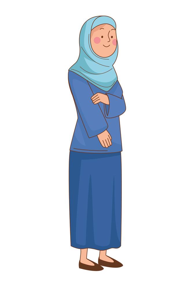 Muslim woman character vector