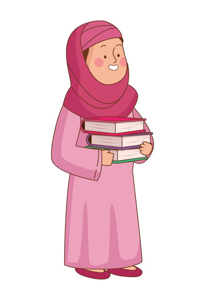 Muslim girl character vector