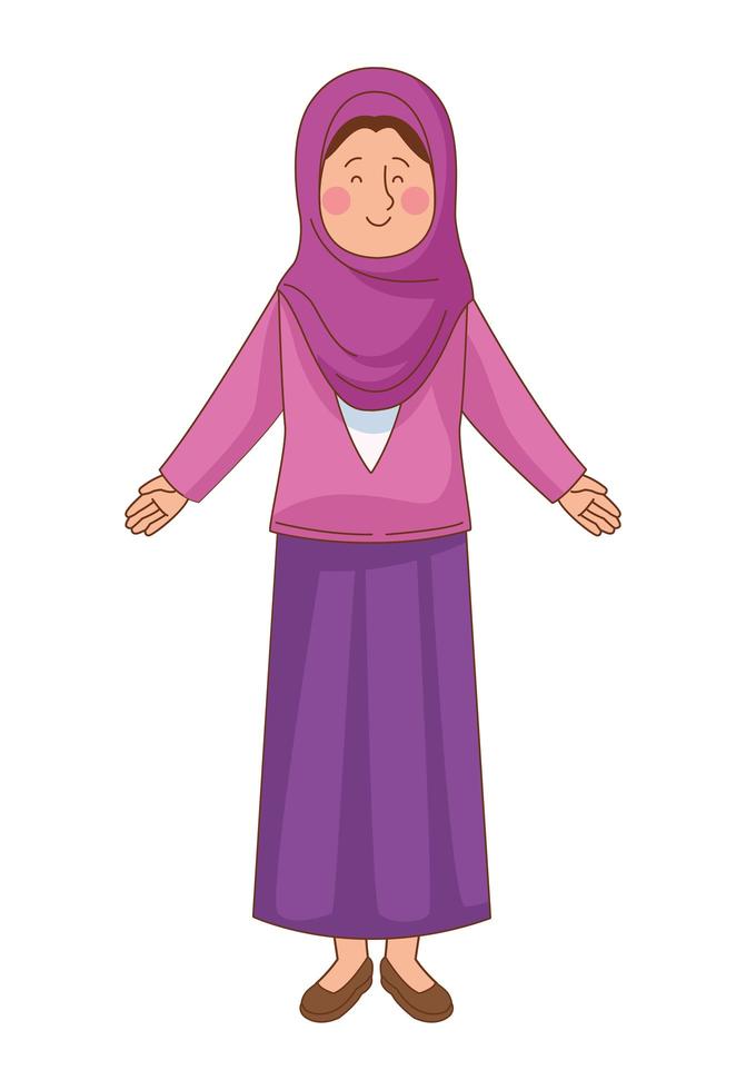 Muslim girl character vector
