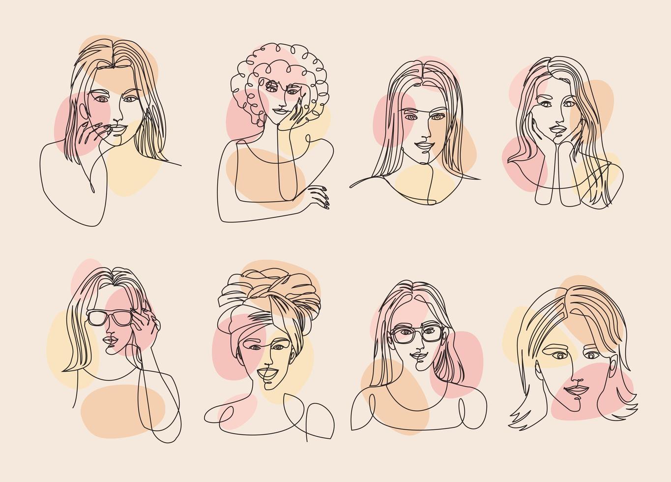 women line drawing vector