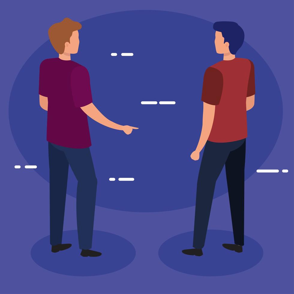 Men cartoons view from the back vector design