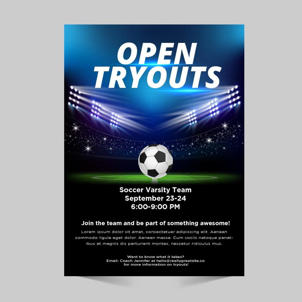 Sports Flyer Template Design for Sports Club vector