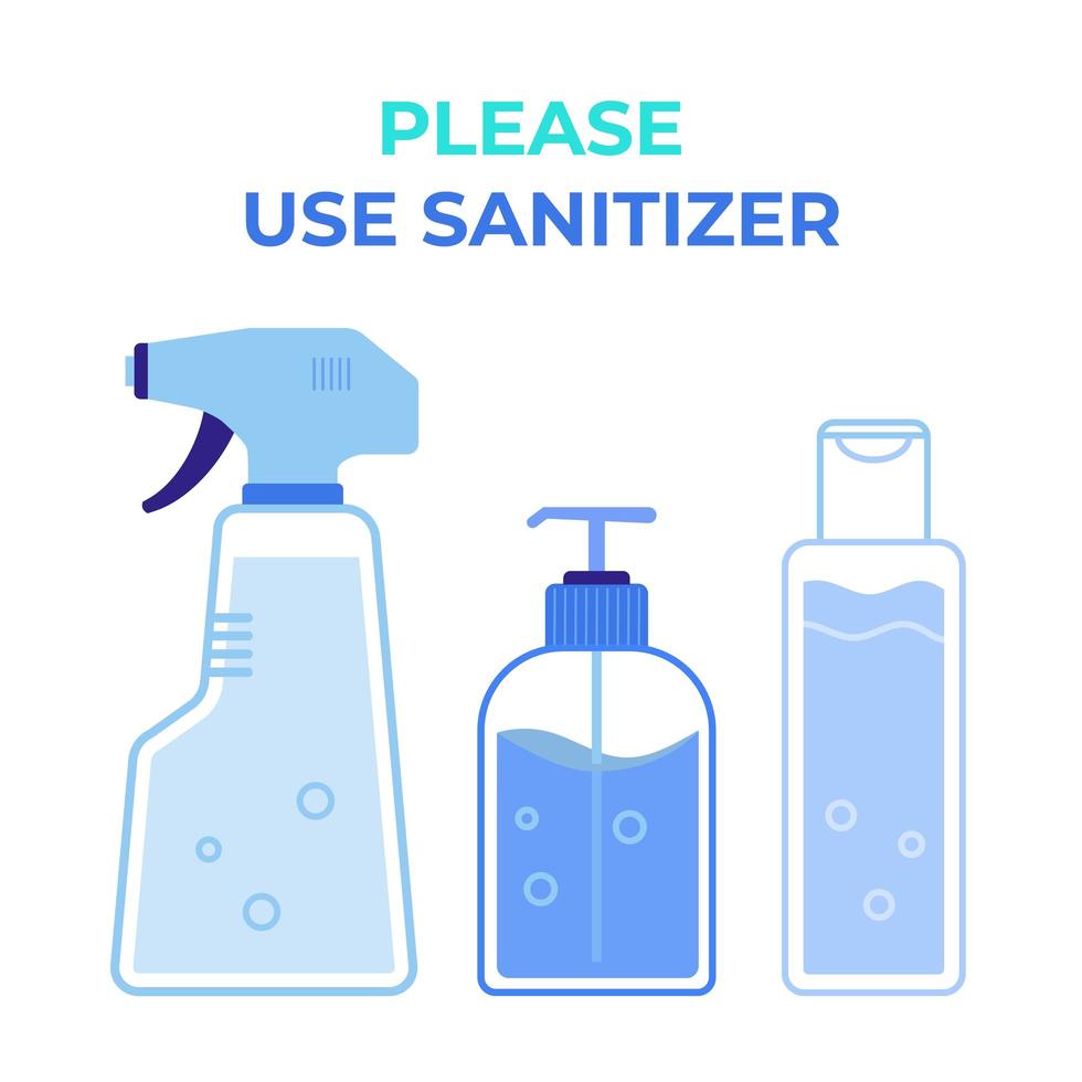 Use sanitizer to stay away from germs and viruses  Protection from Covid 19 virus vector