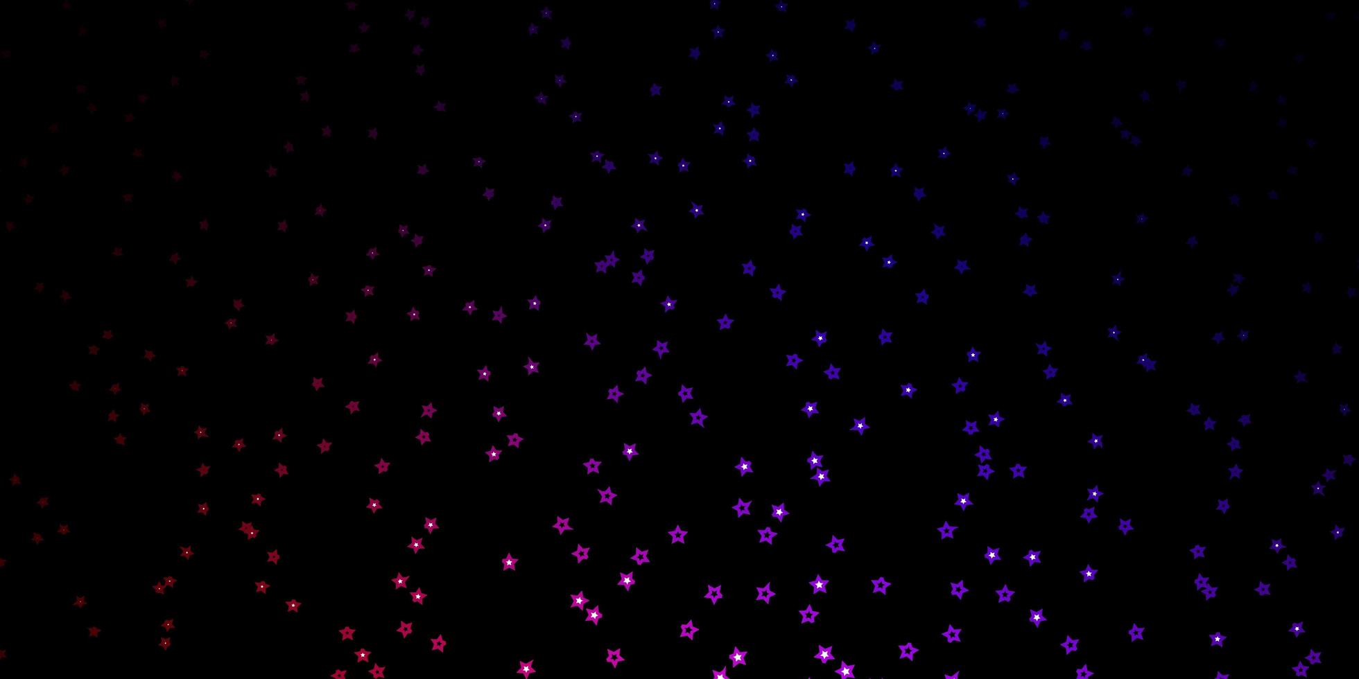 Dark Blue Red vector background with small and big stars