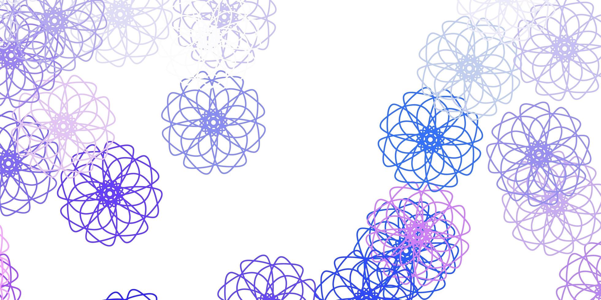 Light purple vector doodle pattern with flowers