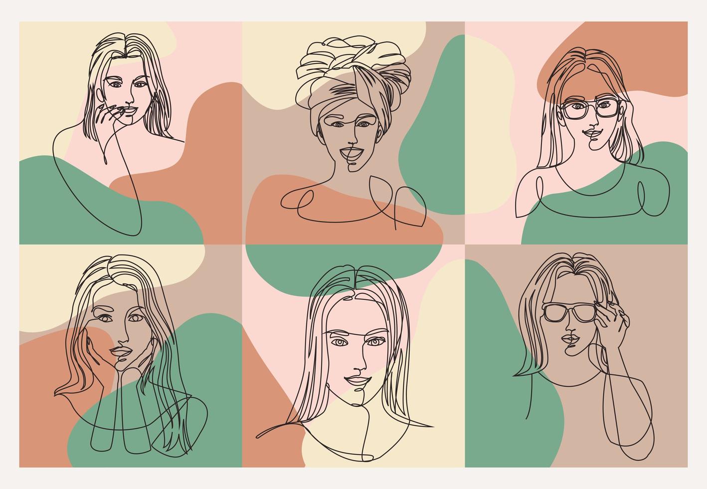 dibujos de mujeres vector