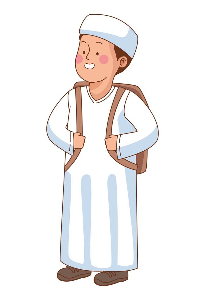 Muslim boy character vector