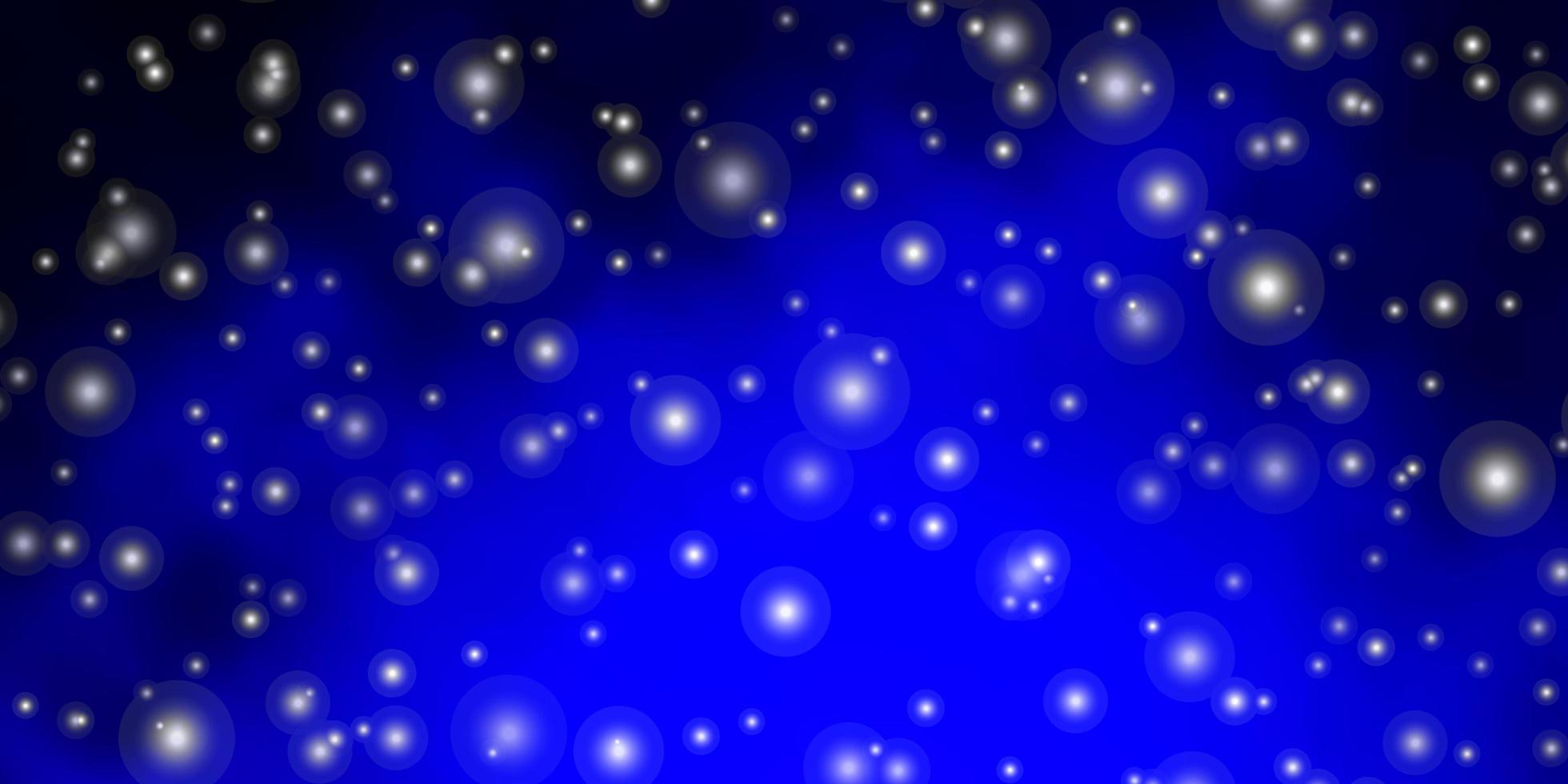 Fondo de vector azul oscuro con estrellas de colores