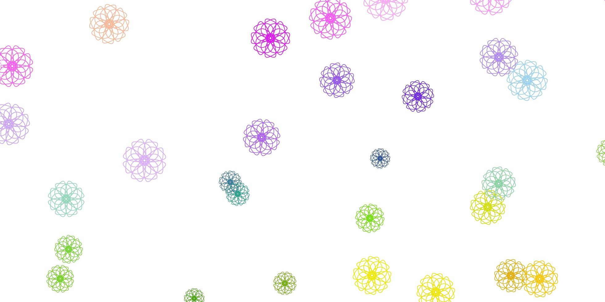 textura de doodle de vector rosa púrpura claro con flores