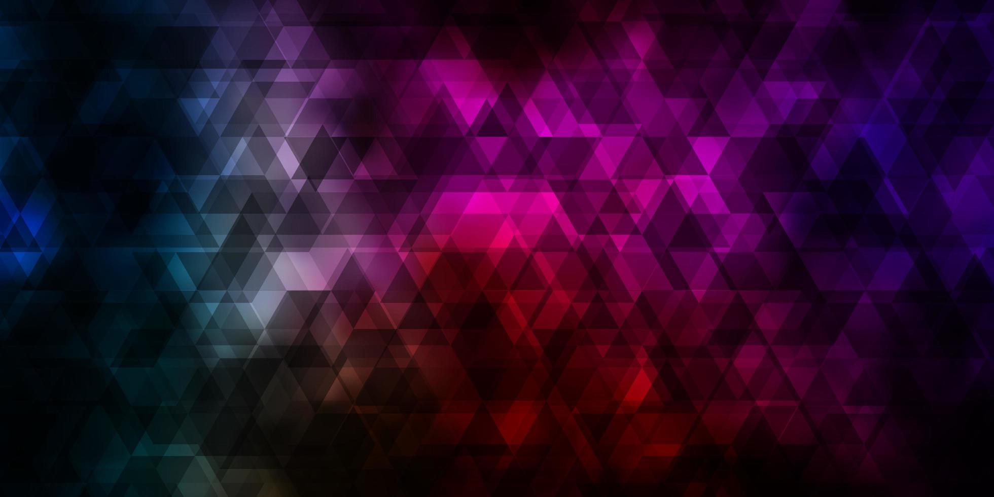 Dark Multicolor vector template with lines triangles