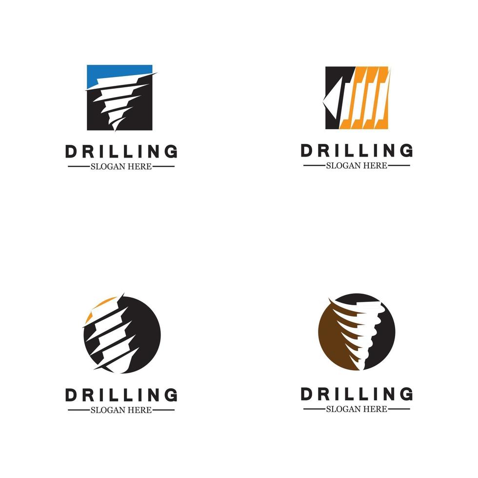 Drill logo icon design template vector