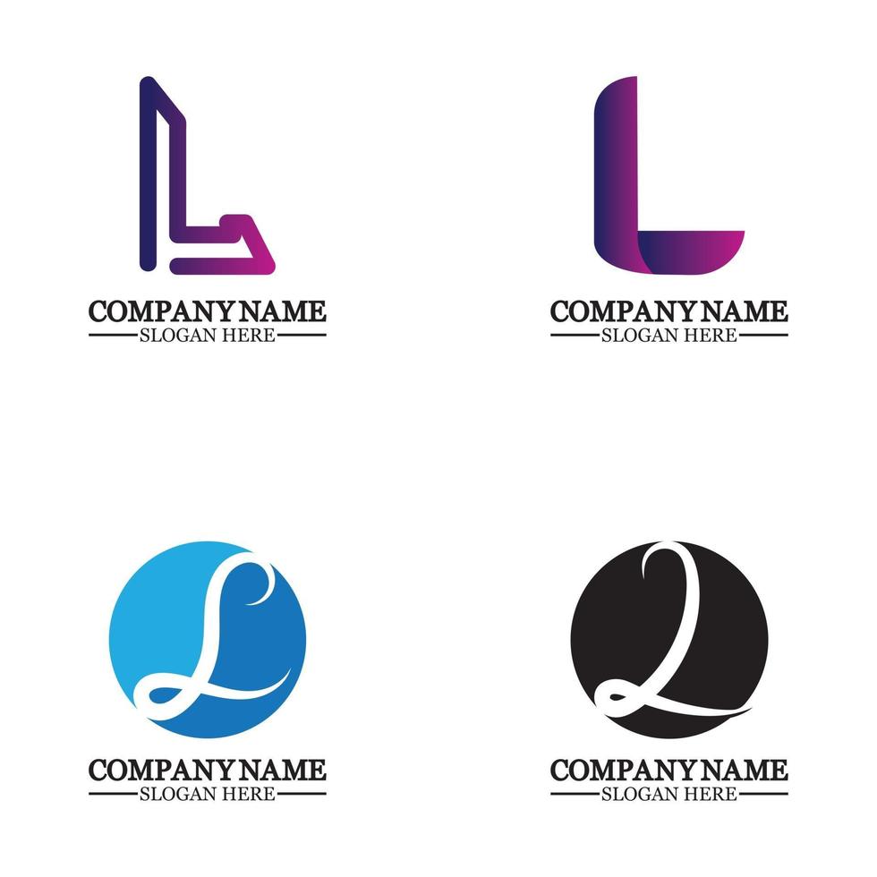 Letter L logo icon design template elements vector