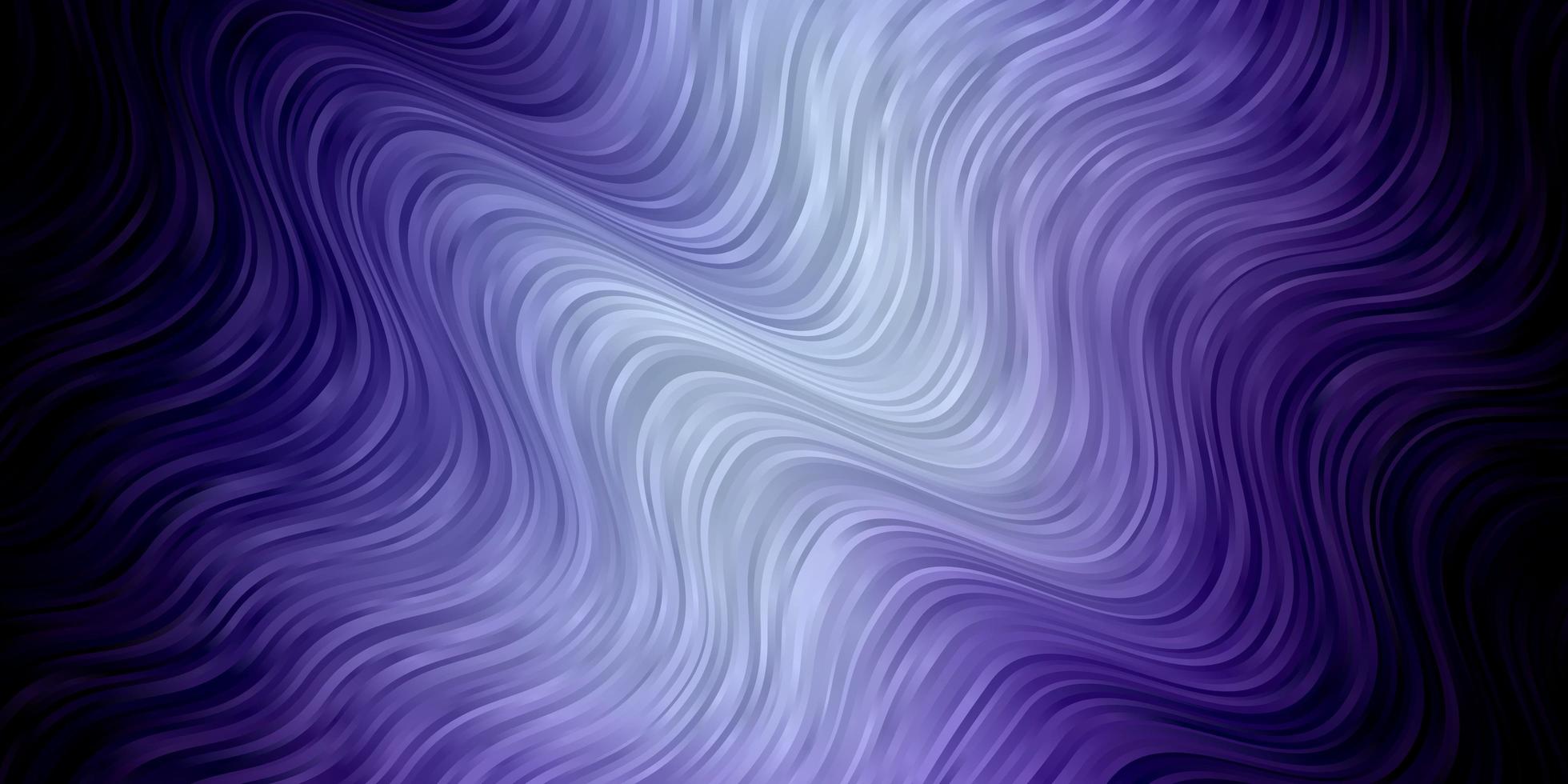 Dark Pink Blue vector background with curved lines