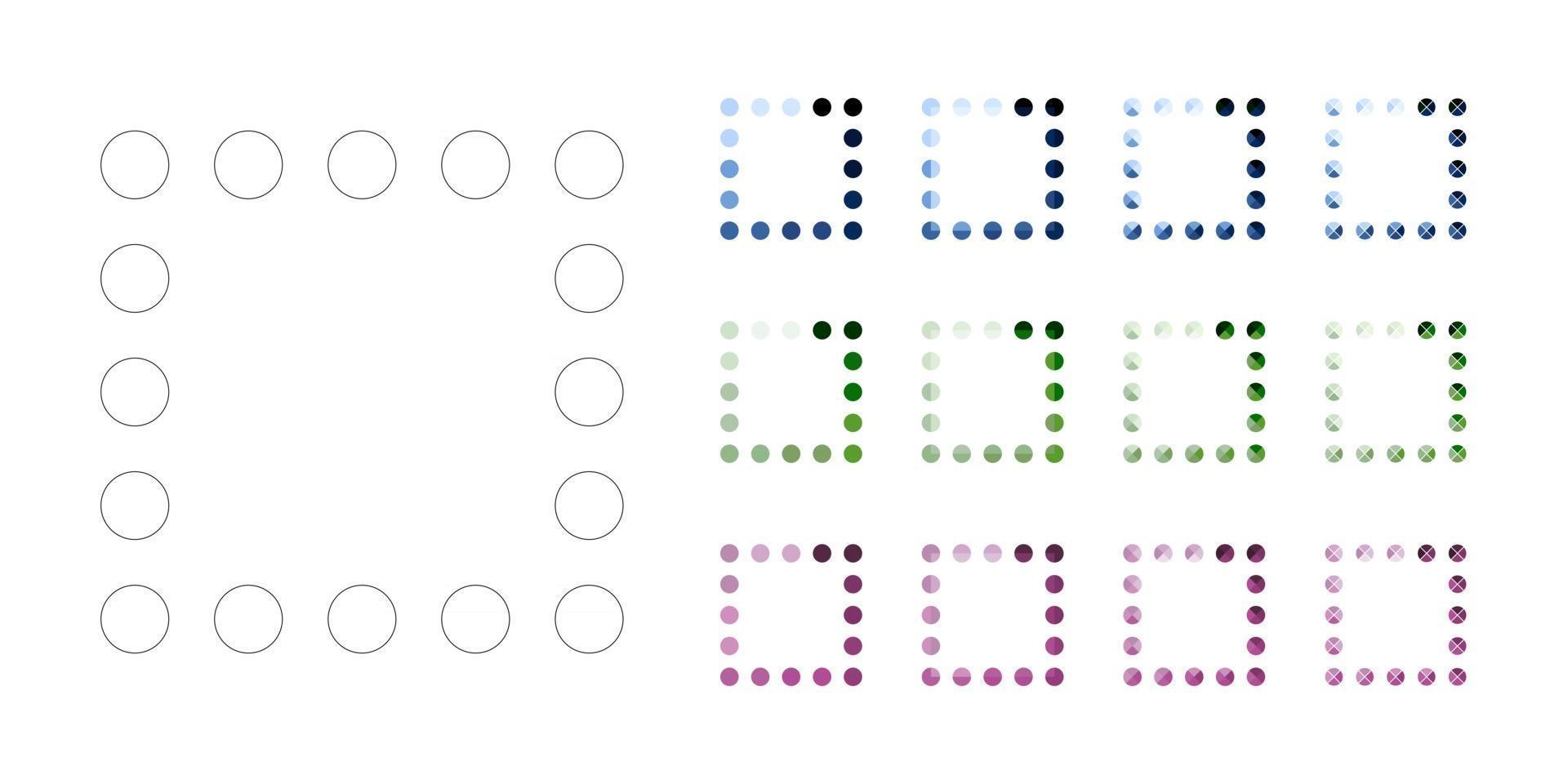 establezca los iconos de carga y la barra de progreso para el proceso de ronda de descarga de carga vector