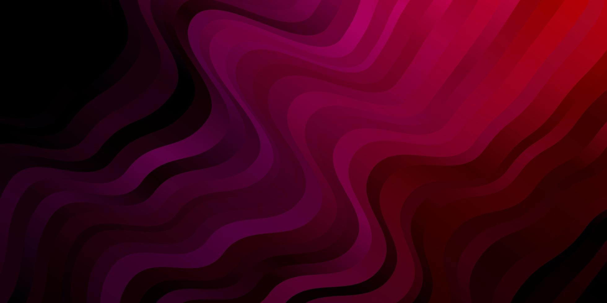 Dark Purple Pink vector background with curves