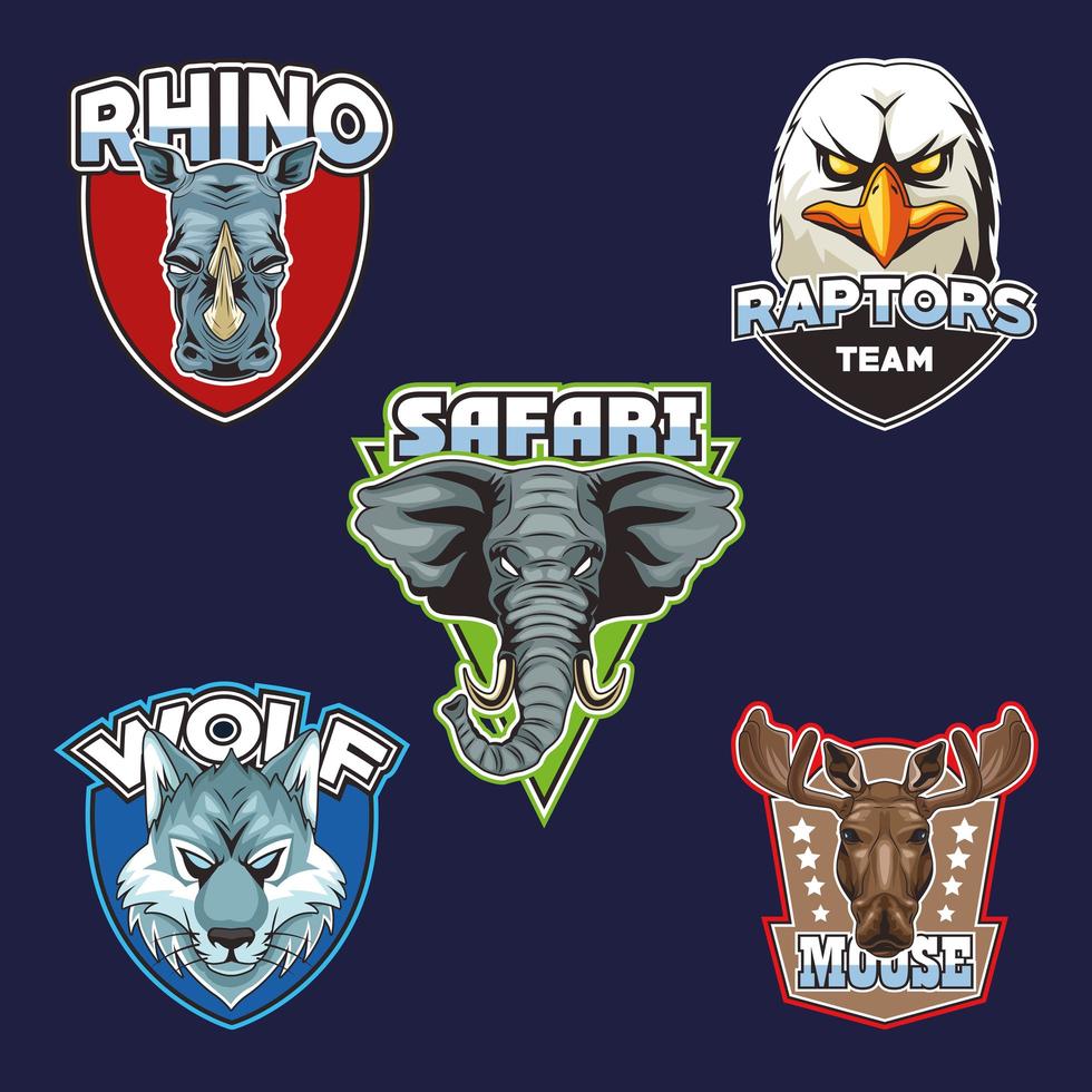 bundle of five wild animals heads emblems 2533520 Vector Art at Vecteezy bundle of five wild animals heads emblems 2533520 Vector Art at Vecteezy