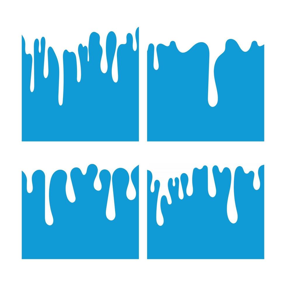 Milk White Liquid Dripping Blue Background vector