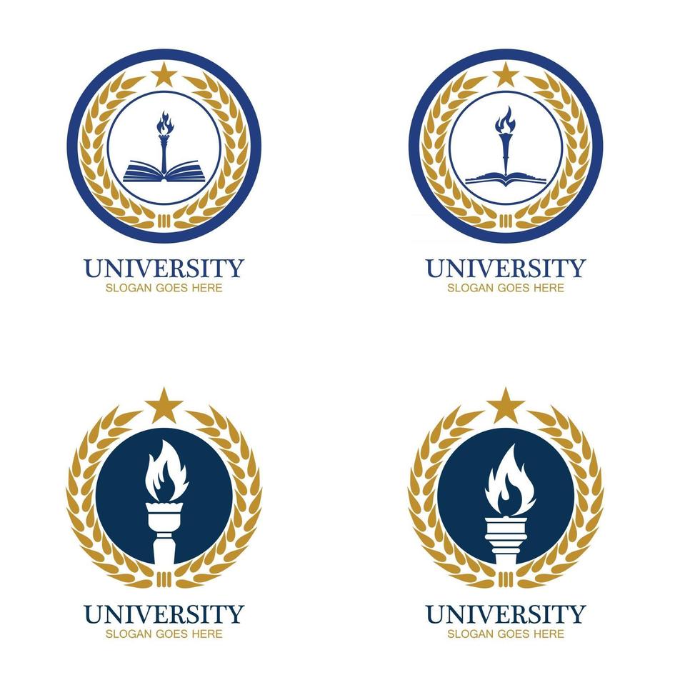 academia universitaria escuela y plantilla de diseño de logotipo de curso vector