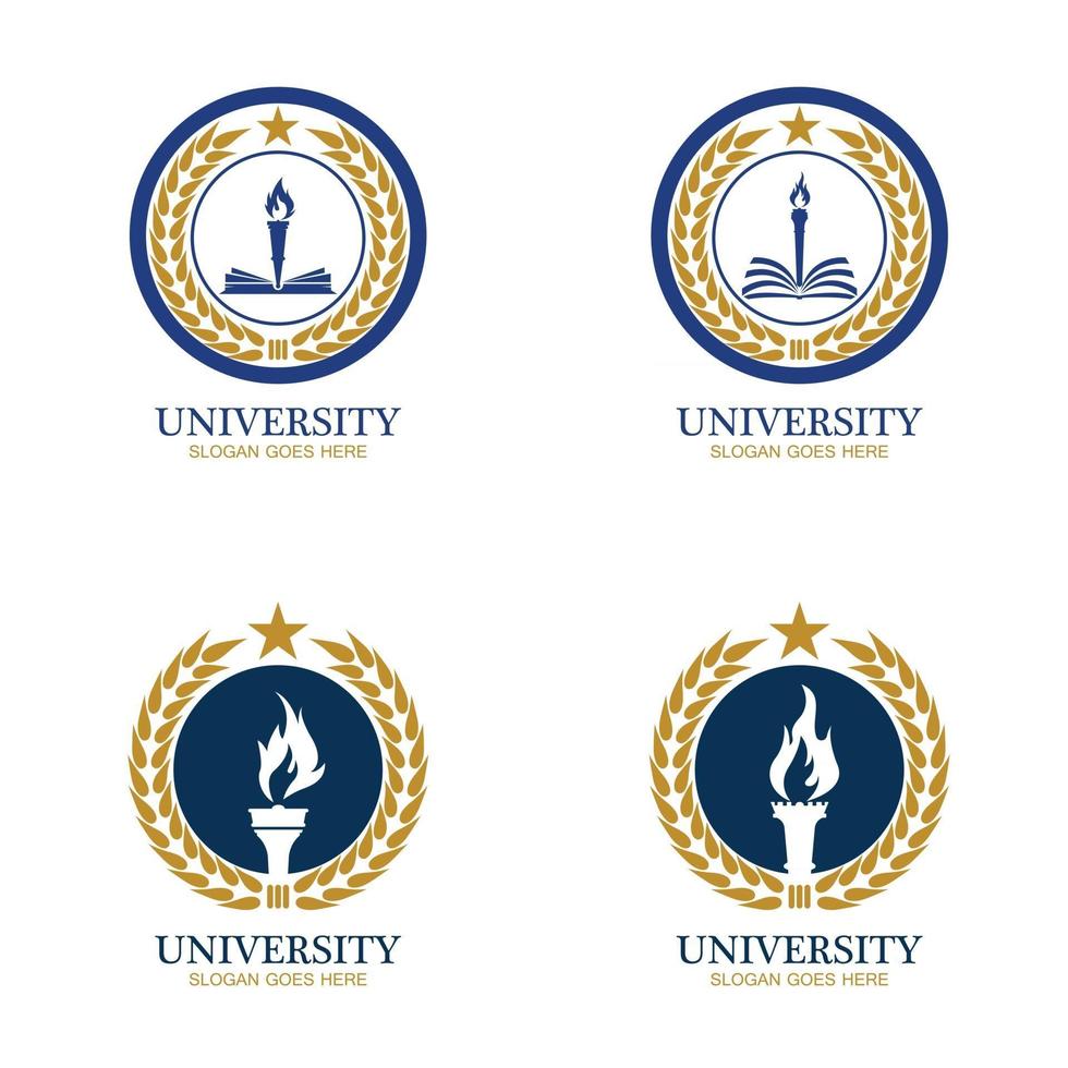 academia universitaria escuela y plantilla de diseño de logotipo de curso vector