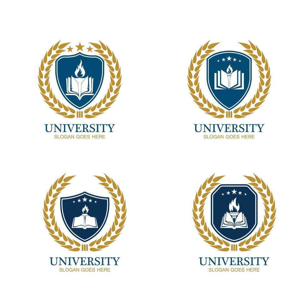 academia universitaria escuela y plantilla de diseño de logotipo de curso vector