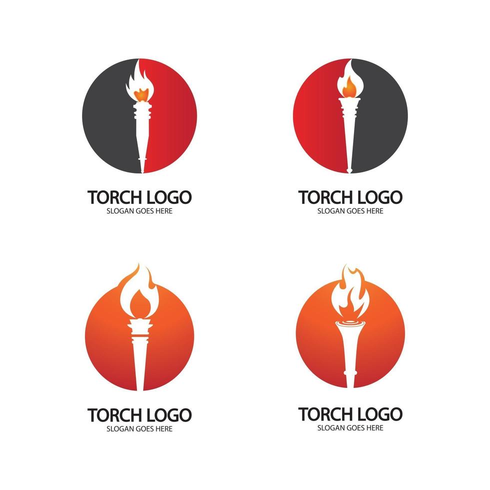 Torch vector icon illustration design template