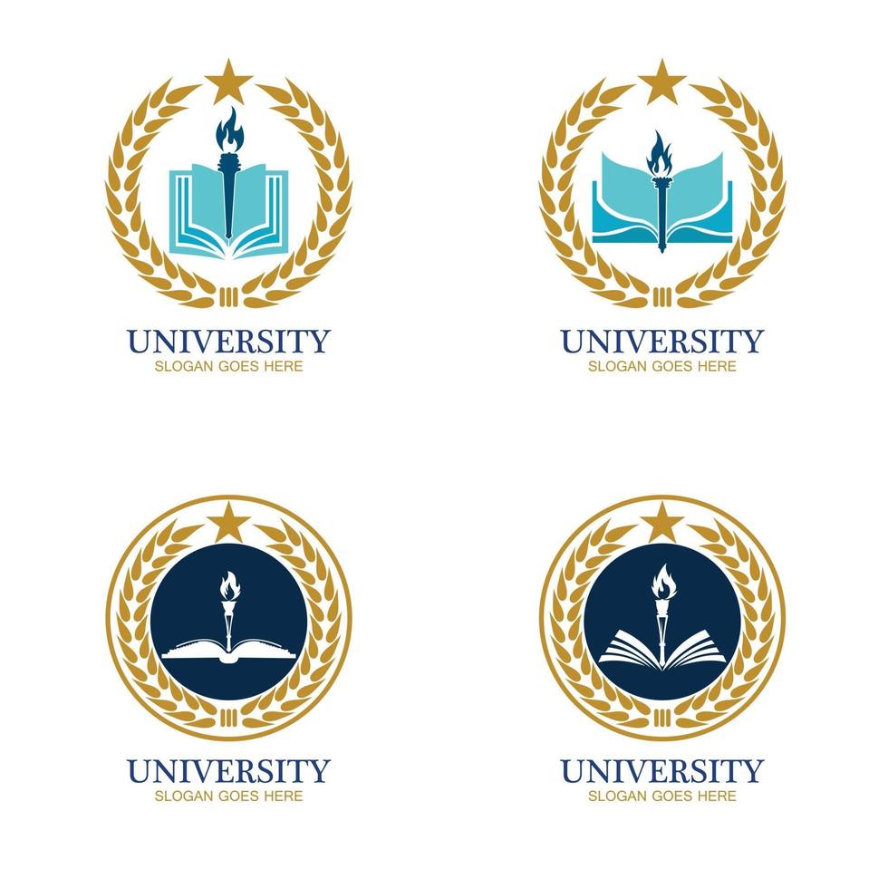 academia universitaria escuela y plantilla de diseño de logotipo de curso vector