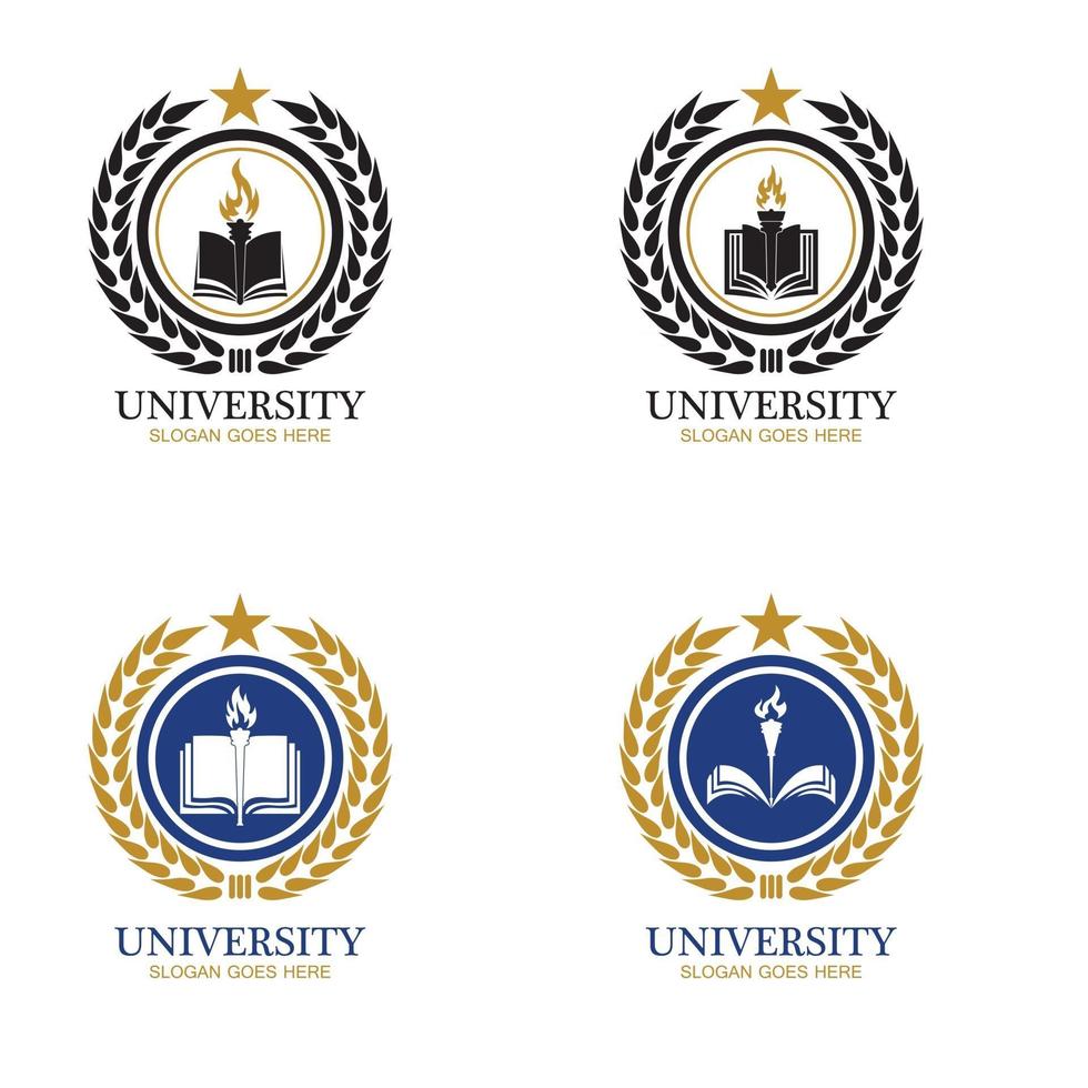 academia universitaria escuela y plantilla de diseño de logotipo de curso vector