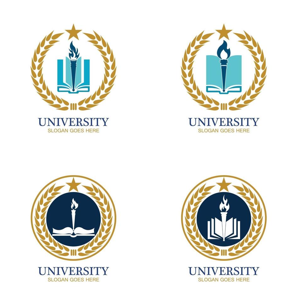 academia universitaria escuela y plantilla de diseño de logotipo de curso vector