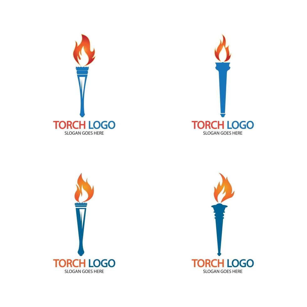 Torch vector icon illustration design template