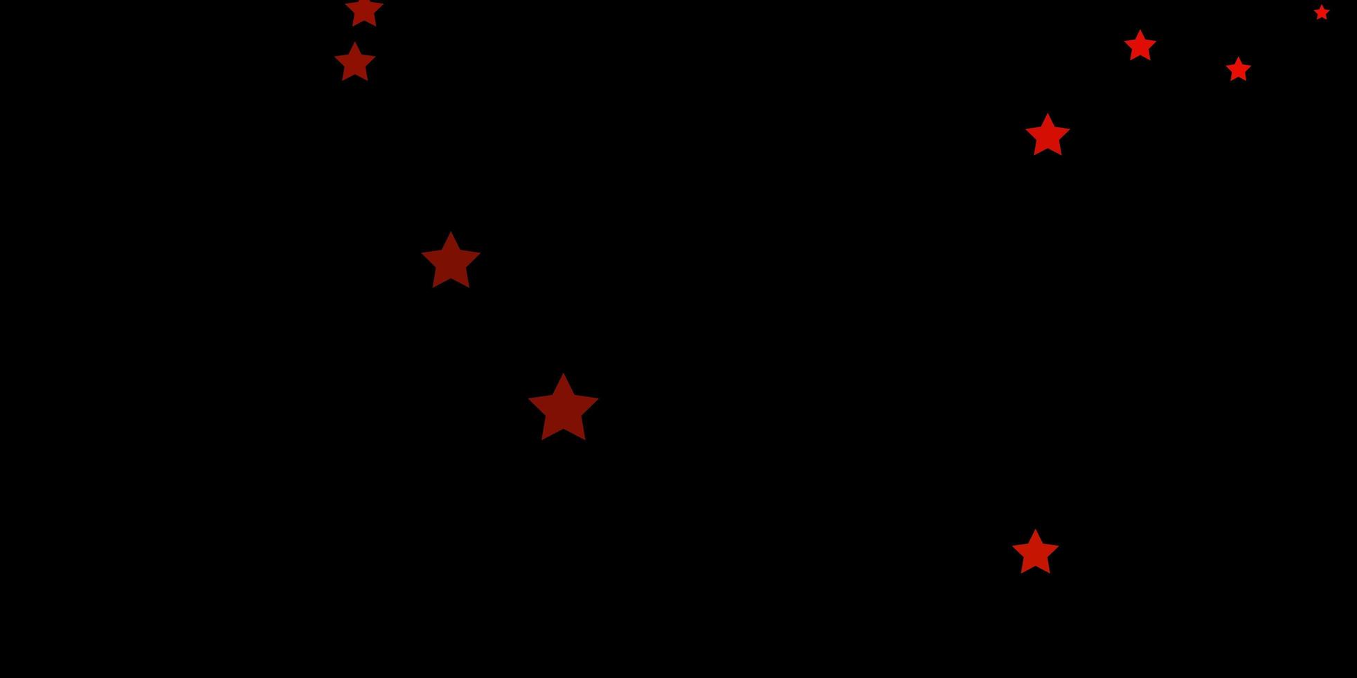 Dark Red vector template with neon stars
