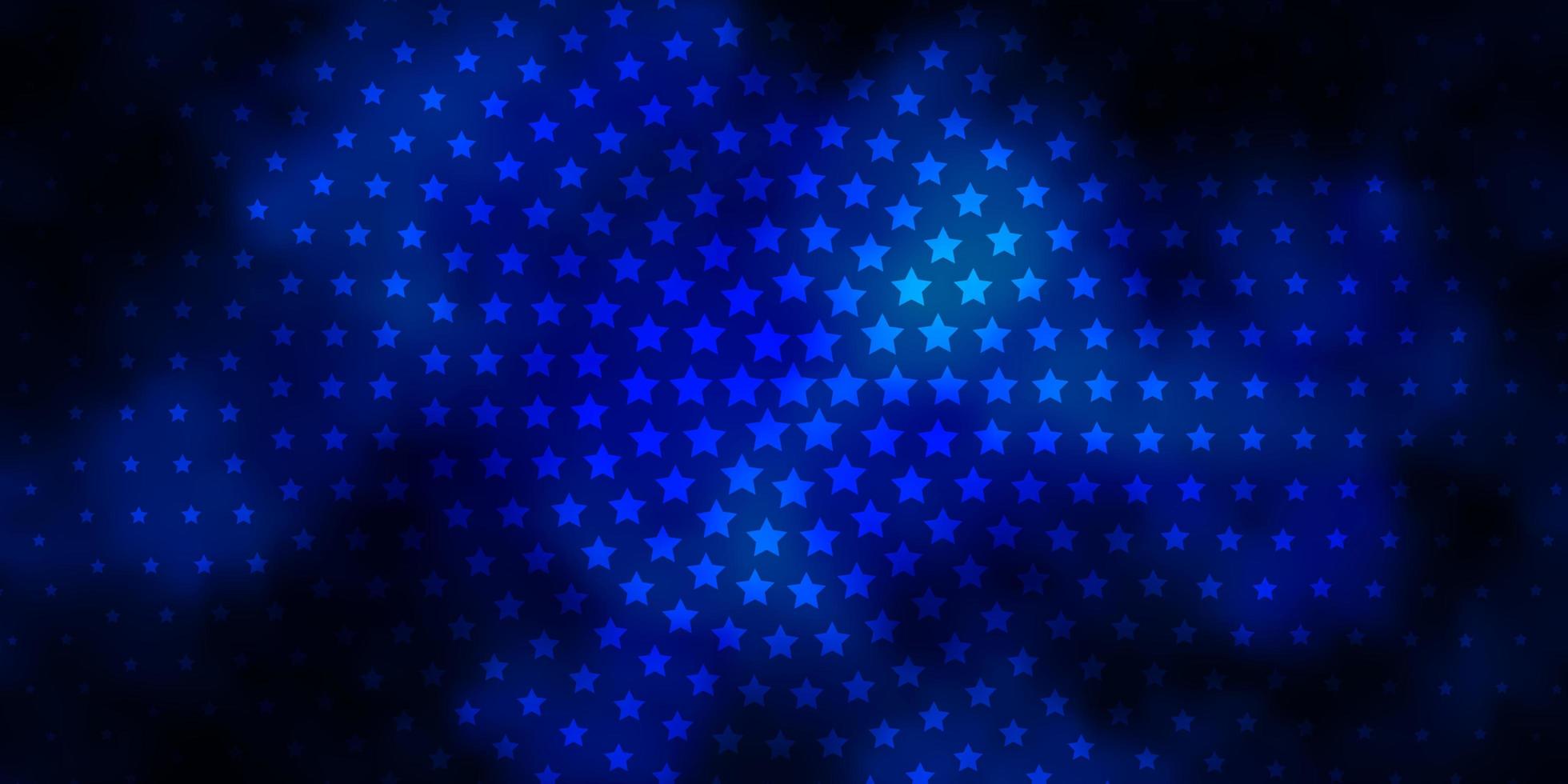 diseño de vector azul oscuro con estrellas brillantes