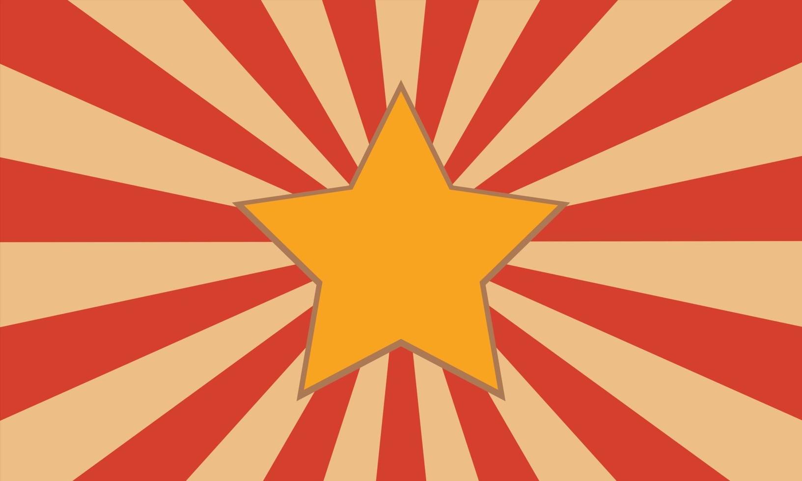 Red and yellow retro background with star vector