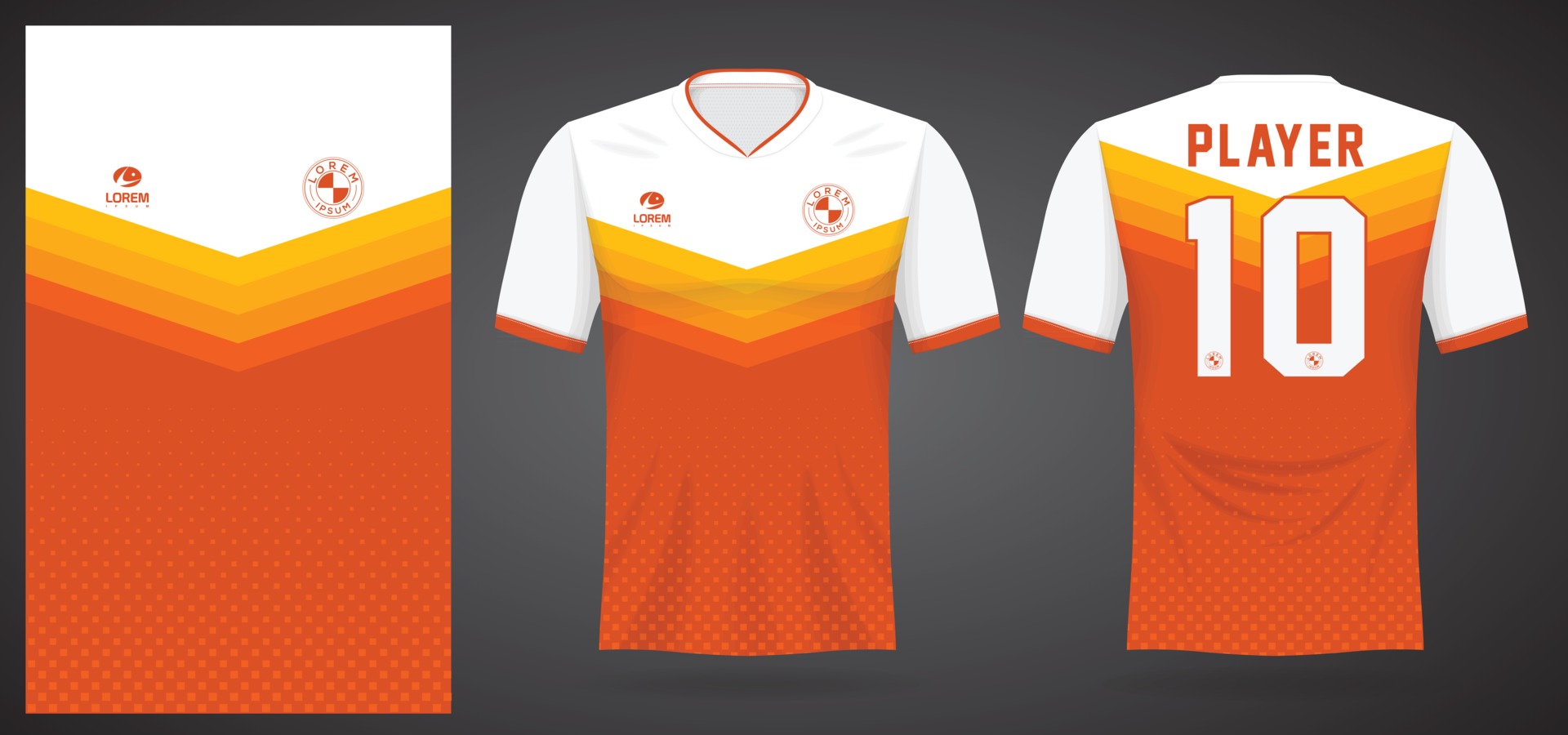 Plantilla de camiseta deportiva para uniformes de equipos y diseño