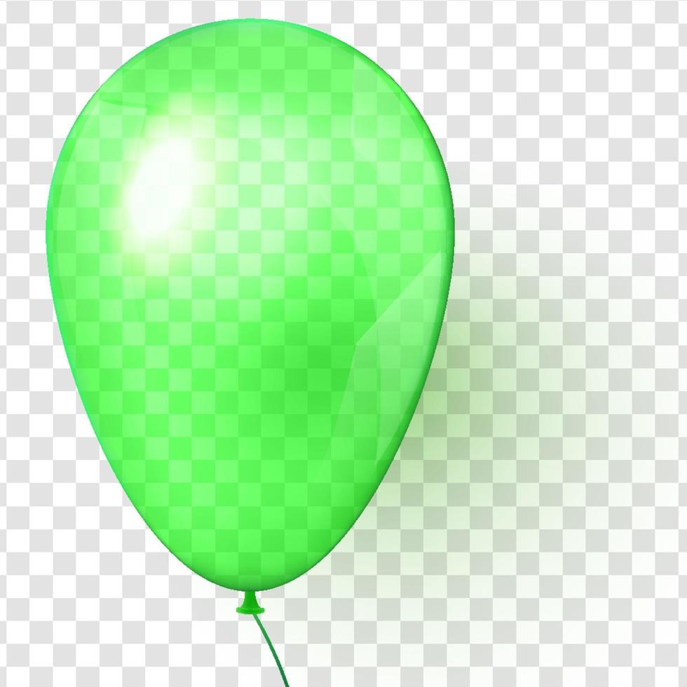 Realistic transparent green balloon on transparent background vector