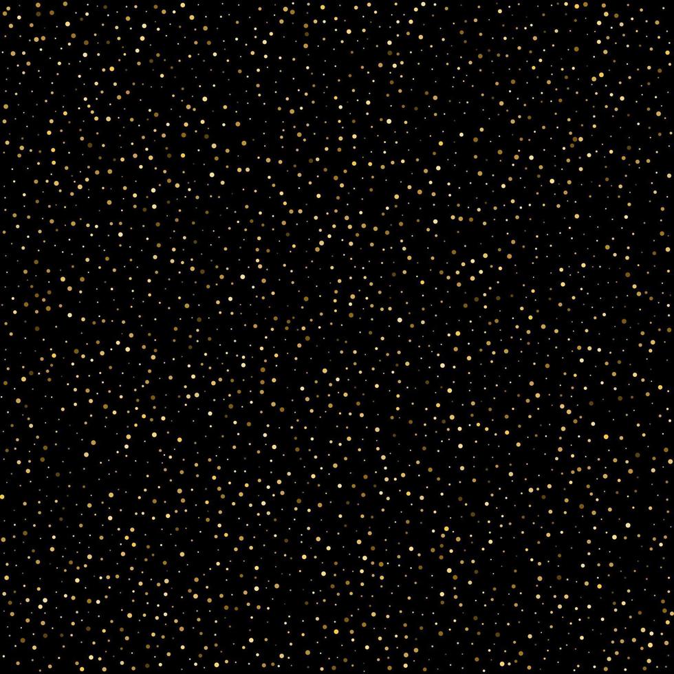 Golden polka dot small confetti on black background vector