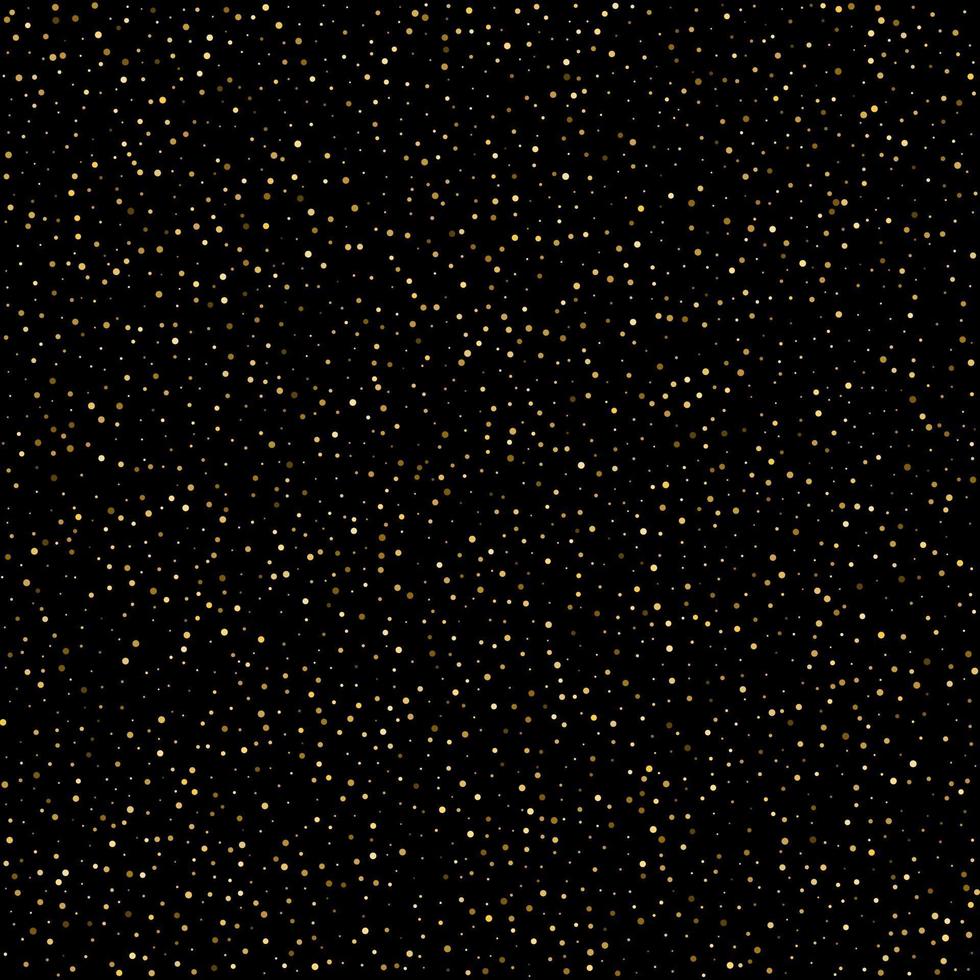 Confeti pequeño de lunares dorados sobre fondo negro vector