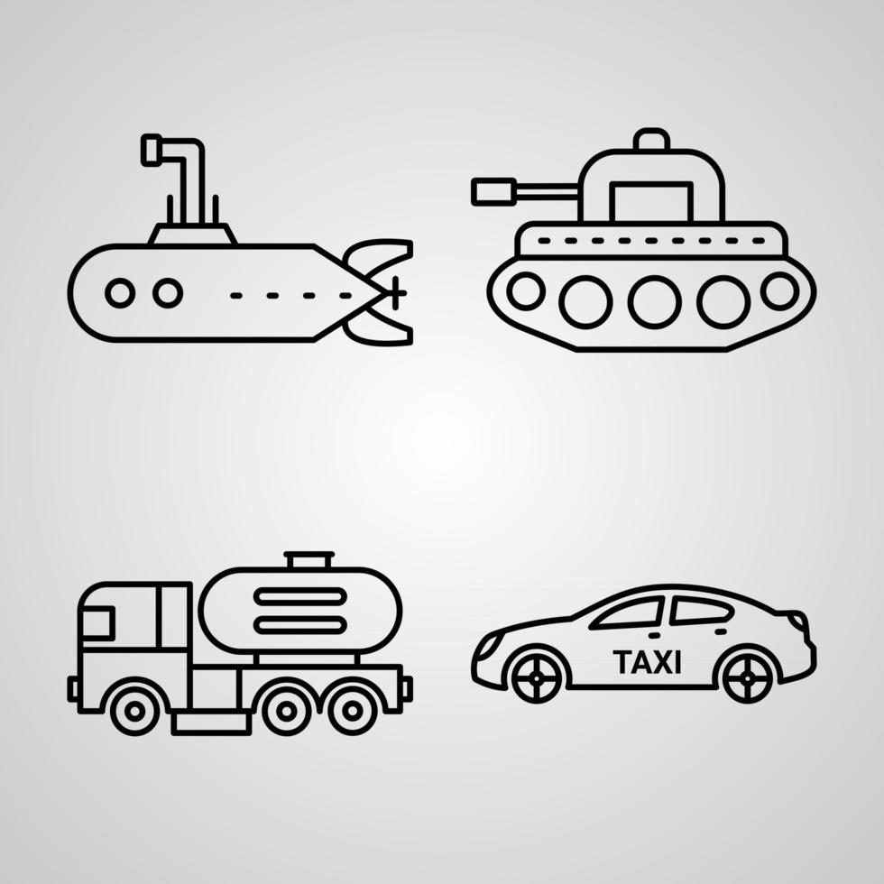 transporte conjunto de iconos ilustración vectorial eps vector