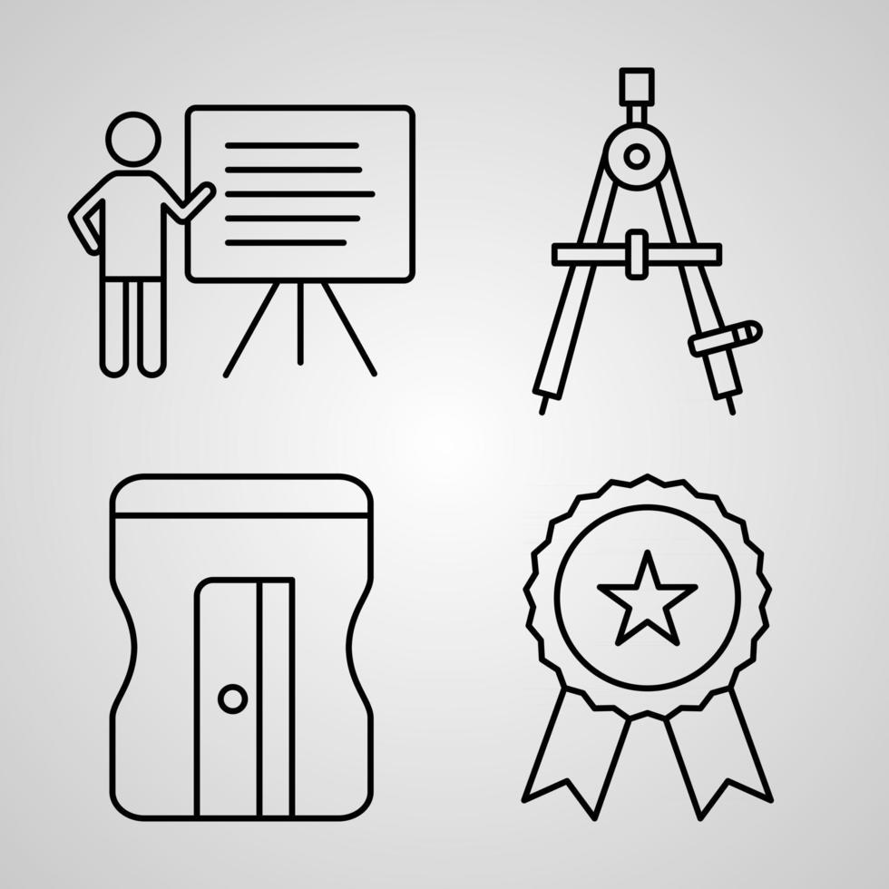 Education And Learning Line Icon Set Collection of Vector Symbol in Trendy Outline Style