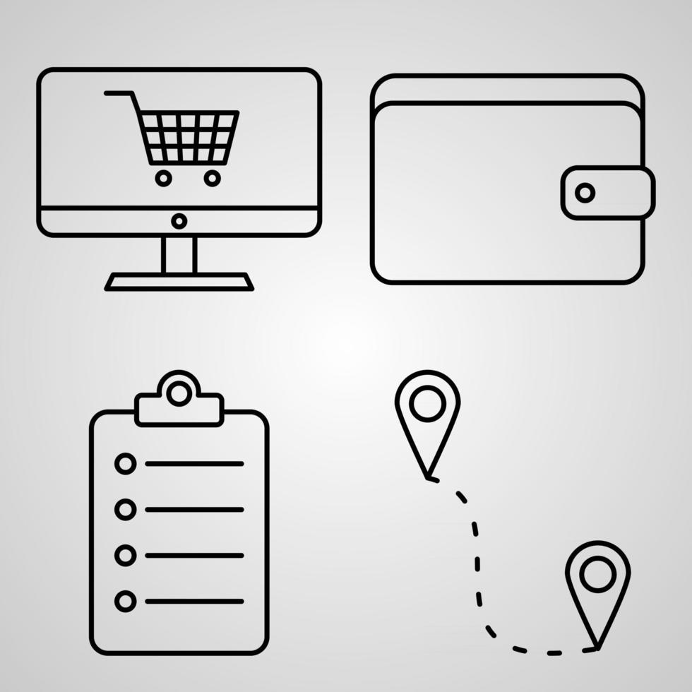 Set of Vector Line Icons of E commerce